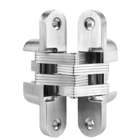Bisagra oculta de acero inoxidable n.º 2 para puerta delgada de 20 mm, soporta hasta 10 kg, venta individual para puerta interior oculta de casa o apartamento