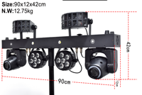 Équipement d'éclairage disco portable 6x5W RGBW pour soirées DJ, système de barre LED Pro Move avec 300W de puissance, support pour lumières de scène DJ
