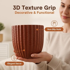 Pots de fleurs en céramique au design classique et moderne, durables, pour l'intérieur et l'extérieur, avec trous de drainage, finition émaillée, vente en gros - Product Image 5