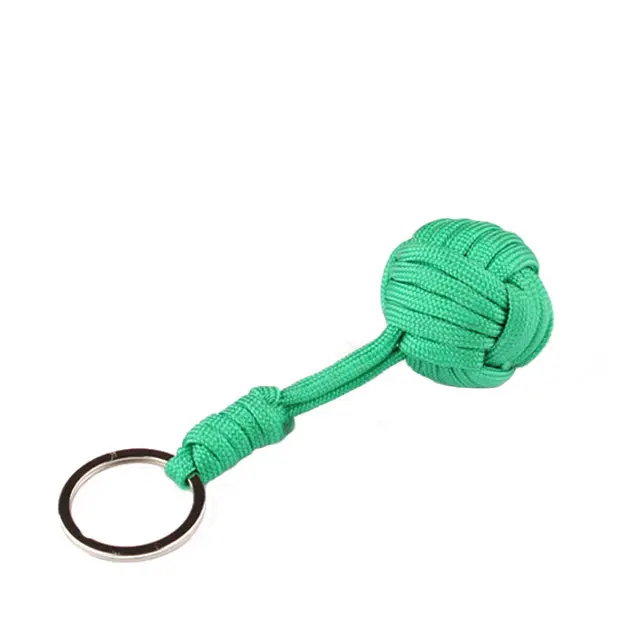 Monkey fist knot keychain Self defense key chain with steel ball