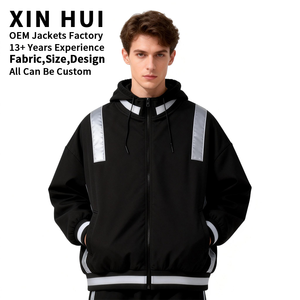 Chaquetas Cortavientos de Invierno para Hombre, de Alta Calidad, ODM, Impermeables, Ecológicas, Gruesas, Extra Grandes, con Cremallera, Diseño Personalizado 2026, Color Negro - Product Image 2