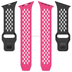 Correa de reloj de silicona transpirable perforada con conector en ángulo para Apple Watch Ultra 49mm Series 11 SE Sport, correa de repuesto para reloj - Product Image 5