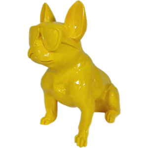 レジンクラフトモダンオフィス家の装飾金動物像赤黒色犬の彫刻 - Product Image 1