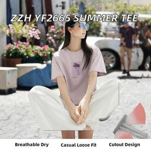 Women Loose Fit Short Sleeve T <b>Shirt</b> Breathable Printed Tee Summer Casual Regular Length - Product Image 2
