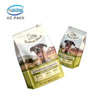 Sachet refermable en plastique alimentaire personnalisé, anti-odeur, à fond plat, avec fermeture éclair, pour l'emballage d'aliments pour animaux et de nourriture pour animaux de compagnie