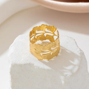 ชุดเครื่องประดับแหวนกำไลข้อมือหญิงลายใบแปะก๊วยแบบไม่สม่ำเสมอดีไซน์แฟชั่น - Product Image 2