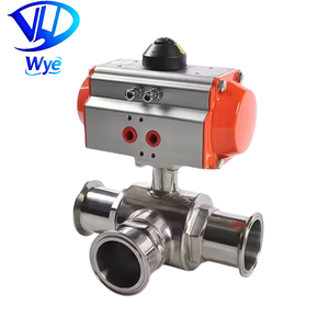 Wye Sanitary Stainless Steel 304 Three-way <b>Tri</b> <b>Clamp</b> Ball Double-acting Food Grade 650 Psi Operating Sanitary - Product Image 4