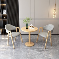 Ensemble table et chaises rondes en métal moderne et simple pour la maison, le balcon, les salons de thé - 2 places