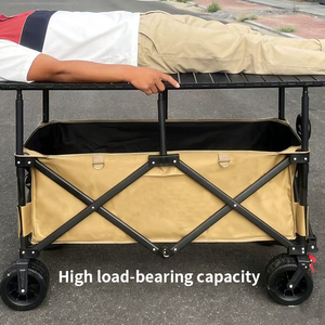 Chariot pliable et réglable à quatre roues, table réglable <span class=keywords><strong>en</strong></span> hauteur, chariot multifonctionnel pour aliments et outils d'extérieur - Product Image 5