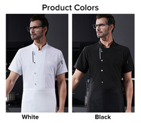 Nouvelle veste de chef unisexe à manches courtes, séchage rapide, respirante, design fin, polyester/coton, pour uniforme de chef de restaurant