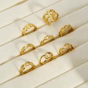 Stock multi options qualité titane bague en acier vente en gros vintage 18K or vide plaqué acier inoxydable bague - Product Image 2