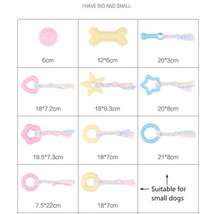 Jouets molaires pour animaux de compagnie nettoyage des dents corde en coton résistance aux morsures soulage l'ennui petit chiot chien barre d'os jouet à mâcher interactif - Product Image 6