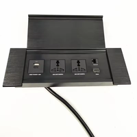 Prise de courant universelle pour le Royaume-Uni, les États-Unis et l'UE. Bande d'alimentation à rabat en aluminium avec chargeur sans fil, niveau IP56, prise montée sur bureau pour le bureau