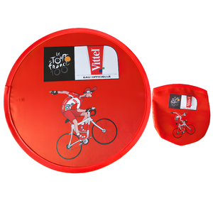 Disque volant personnalisé avec logo imprimé, ventilateur pliable rond en nylon avec pochette pour cadeau promotionnel - Product Image 3