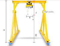 Grue à portique miniature HUGO d'occasion pour entrepôt, avec roues en caoutchouc, capacité de 0,5 à 50 tonnes, hauteur de levage réglable, utilisation intérieure/extérieure