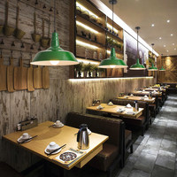 Lustre LED en fer de style industriel rétro, design à tête unique, pour restaurants de hot pot, restaurants de barbecue, éclairage commercial