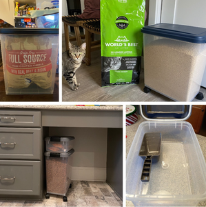 Contenedor de Almacenamiento de Alimentos para Perros GLIWAY de 38 lb, Contenedor Hermético Grande para Alimentos de Mascotas con Ruedas, para Alimentos de Perros, Gatos, Pájaros y Pollos - Product Image 6