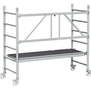 ZARGES Aluminum Step <b>Ladder</b> With Handrails 10-12 Steps 300 Lb Capacity Portable For Indoor Outdoor Use - Product Image 4