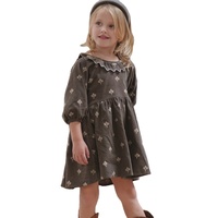 Vente en gros de robes de printemps et d'hiver personnalisées pour bébés, robes à fleurs brodées pour filles en bas âge, 2025
