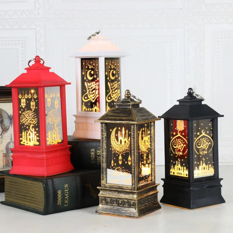 Lâmpada Ramadan Muçulmana Palmy Eid Plástico Led vento lâmpada Artes e Ofícios árabe lanterna ramadan para Home Decorações
