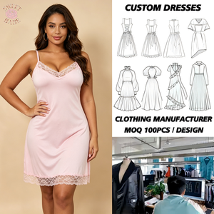 Chemise de nuit en dentelle pour femmes, col en v, bretelles spaghetti, robe de nuit douce en modal, vêtements de nuit pour dames - Product Image 1