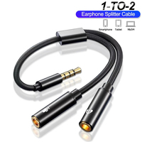 Adaptateur de câble audio pour casque, répartiteur jack 3,5 mm mâle vers 2 femelles, rallonge en Y pour écouteurs, téléphone, ordinateur portable, PS5, MP3, microphone