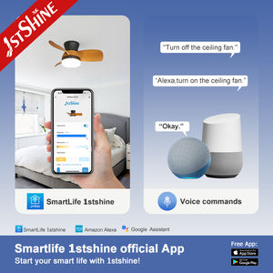 Ventilador de techo con luces LED, 1 unidad, fabricante, decorativo, con cuchillas de color de transferencia de agua - Product Image 6