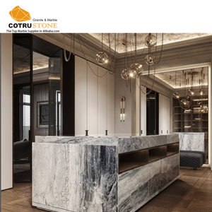 Comptoir <span class=keywords><strong>en</strong></span> pierre naturelle personnalisable d'Italie, peinture de paysage, veines de <span class=keywords><strong>marbre</strong></span>, îlot de cuisine pour <span class=keywords><strong>bar</strong></span> à manger de luxe - Product Image 1