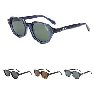 New Arrival Unisex TAC <b>Polarized</b> <b>Sunglasses</b> Gold Custom Logo <b>Men's</b> Acetate Square Frame Light Weight Qsky AT7013 - Product Image 1