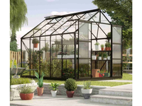 Serre isolée agricole Abri de jardin Étagère à fleurs Maison de jardin Maison verte Mini serre en verre avec toit Jardin surélevé