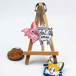 <b>Custom</b> Shape Cheap Small Gift Items with Your logo 3D Soft Pvc Keychain Pvc <b>Key</b> Ring - Product Image 6
