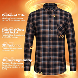 <span class=keywords><strong>Camicia</strong></span> Oxford <span class=keywords><strong>a</strong></span> <span class=keywords><strong>Quadri</strong></span> Foderata in Flanella per <span class=keywords><strong>Uomo</strong></span>, Calda e Spessa per Autunno e Inverno, Manica Lunga con Colletto Rovesciato per Papà di Mezza Età - Product Image 4