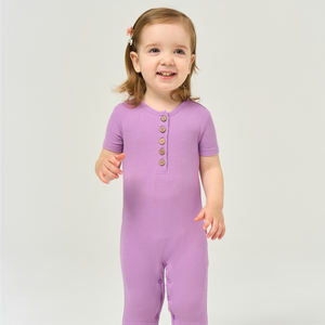 ชุดรอมเปอร์เด็กผู้หญิงแบบกำหนดเอง เสื้อผ้าเด็กวัยหัดเดินขายส่ง ชุดนอนเด็กทารกผ้าใยไผ่ระบายอากาศ ชุดรอมเปอร์แบรนด์ส่วนตัว เสื้อผ้าเด็ก - Product Image 2