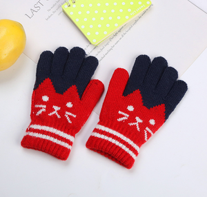 للبيع بالجملة قفازات أطفال شتوية لطيفة قفازات محبوكة للأطفال قفازات شتوية للأطفال قفازات كرتون قطة سميكة لطيفة - Product Image 2
