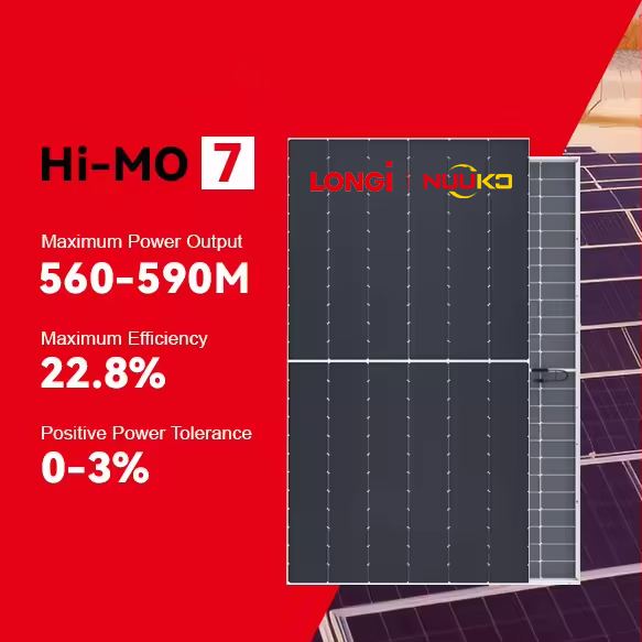 Longi Bifacial Double Glass Himo 7 Mono Perc Half Cut Cell 585w 590w 565w 570w 575w 580w Solar Panels Topcon N Type Solar Panel