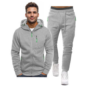 Ensemble survêtement <span class=keywords><strong>homme</strong></span> avec fermeture éclair, poches et capuche, coupe ample, style américain, collection automne/hiver - Product Image 2