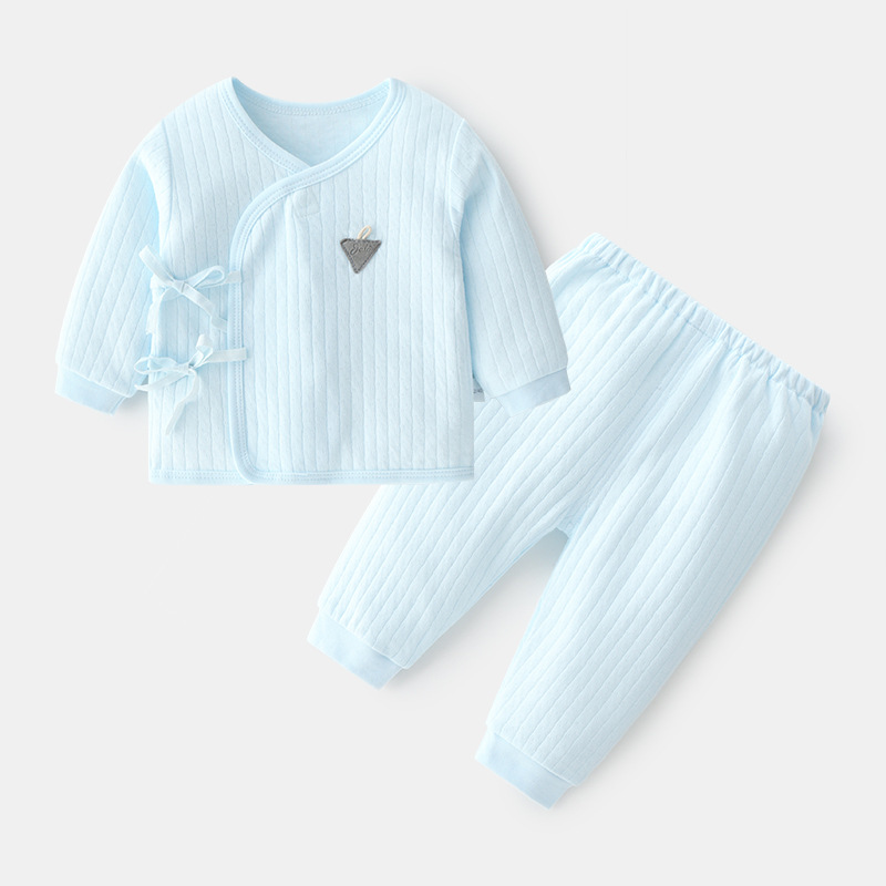 Customized Spring Autumn Baby Clothes Set – Cotton Thermal Two-Piece Newborn Underwear Outfit (Monk Style)