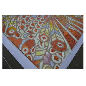 ZF Tùy Chỉnh Trừu Tượng Peacock <span class=keywords><strong>Feather</strong></span> Khảm Tranh Tường Tay Cắt Băng Ngọc Thủy Tinh Khảm Nghệ Thuật Gạch Mẫu Cho Trang Trí Tường - Product Image 6
