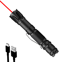 Puntero Láser Rojo y Verde Portátil, Elegante, de Alta Potencia, Enfoque Ajustable, de Aluminio, para Campamento, Juegos con Mascotas