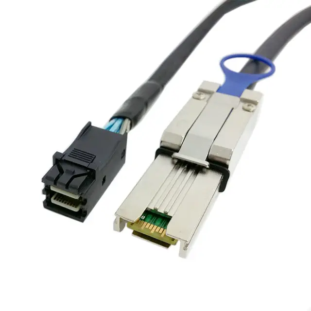 0.5M ภายนอก Mini SAS SFF-8088 ถึงสายเคเบิล Mini SAS ความหนาแน่นสูง HD SFF-8643