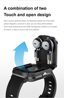 Jam Tangan Pintar Unisex D8 Pro TWS Earphone Desain Persegi TFT IP67 Tahan Air Monitor Kesehatan Kebugaran Olahraga Kompas iPhone Android