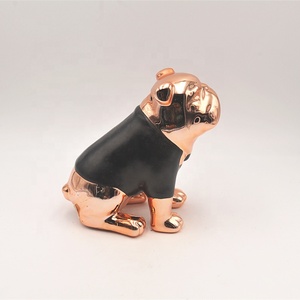 Assiettes en forme <span class=keywords><strong>de</strong></span> bouledogue or rose dernier modèle boîte <span class=keywords><strong>de</strong></span> sauvegarde <span class=keywords><strong>de</strong></span> pièces 3D en céramique tirelires personnalisées en forme d'animal pour cadeau d'enfant - Product Image 5