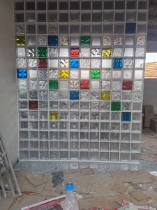 Kích thước 190*190*80mm gạch thủy tinh pha lê với rỗng trong màu xanh 190*190*80mm khối thủy tinh - Product Image 5