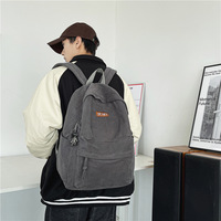 Sac à dos unisexe pour étudiants, style coréen rétro, simple et tendance, en nylon et polyester, compatible avec les ordinateurs portables, fermeture à glissière