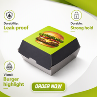 Boîte à Hamburger APP, Boîte à Frites en Papier, Emballage Alimentaire Personnalisé, Boîtes à Poulet et à Burger, Contenant à Emporter pour la Restauration Rapide