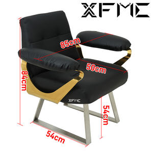 Ghế làm tóc hiện đại, đơn giản, bằng thép không gỉ, màu vàng và đen, dành cho salon tóc, ghế tạo kiểu tóc, ghế cắt tóc - Product Image 2