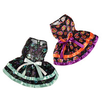 Costume d'Halloween pour chien, tenue citrouille et crâne, vêtements de fête pour animaux de compagnie, robe de fête pour chiens et chats