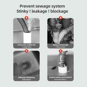 304 Stainless Steel Kitchen Sink Drain Set Two Holes Undermount Lifting Anti Odor Anti <b>Clogging</b> Basket Easy To Clean Brushed - Product Image 3