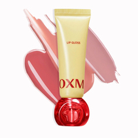 Tube de brillant à lèvres personnalisé de 15 ml avec bouchon à bille, emballage cosmétique vide, applicateur transparent en PETG et bouchon à vis en PETG