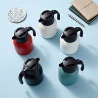 Jarra Térmica Aislada para Café con Asa y Tapa, Servidor de Bebidas Calientes Reutilizable para el Hogar, Uso Diario, Hotel y Comedor